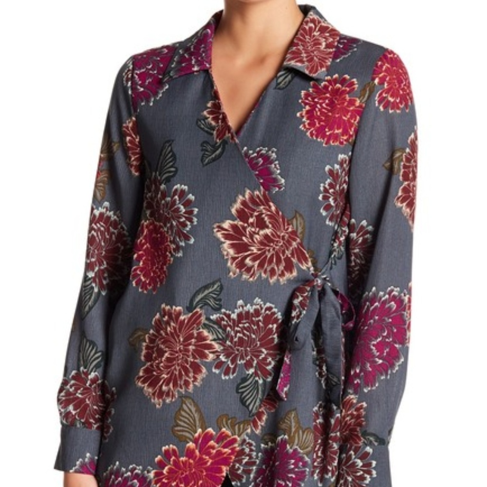 EMELIA Floral Wrap Blouse